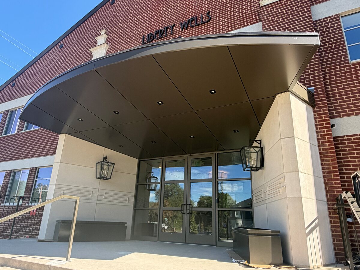 Commercial building finished with a modern stucco facade